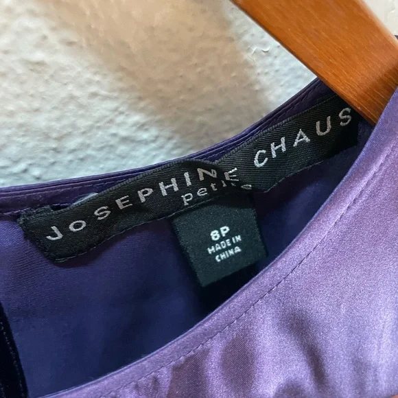 Josephine Chaus 100% Silk Purple Crop Shirt Size 8/S - Picture 3 of 5